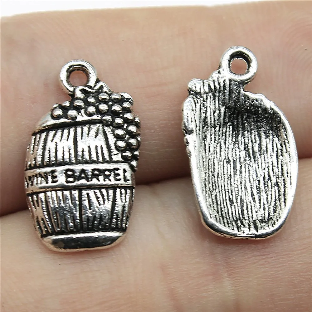 

WYSIWYG 20pcs Charms Wine Barrel Cask 19x11mm Antique Making Pendant Fit Vintage Tibetan Silver Color DIY Handmade Jewelry