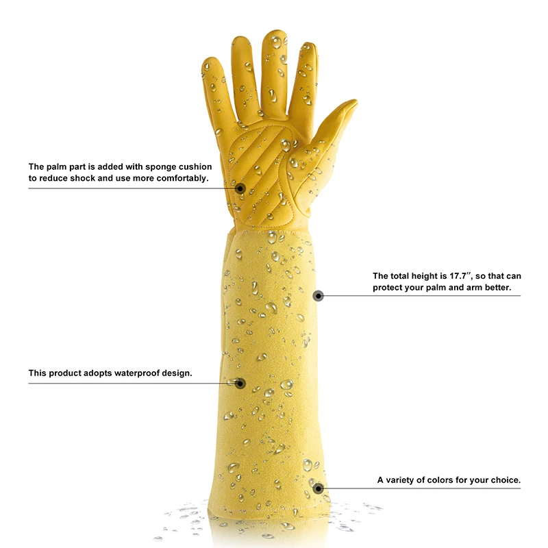 

Gardening Gloves Professional Rose Trim and Cut Protection Gloves, Work Garden Gloves (Yellow)