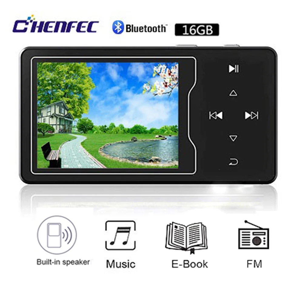 CHENFEC C03 MP3 видео плеер с Bluetooth 4,0 высокий экран 2,4 Full HD видео, fm-радио, встроенный динамик, до 128 гб TF карта - Цвет: C03-MP3-Black