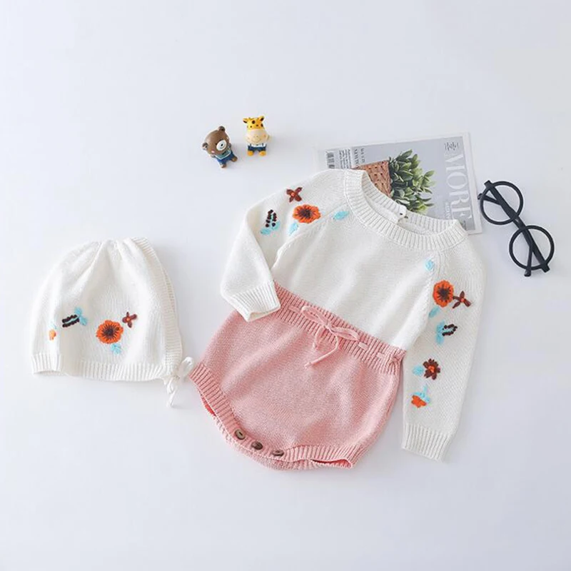 Новый Вязаный комбинезон для маленьких девочек модная повседневная детская