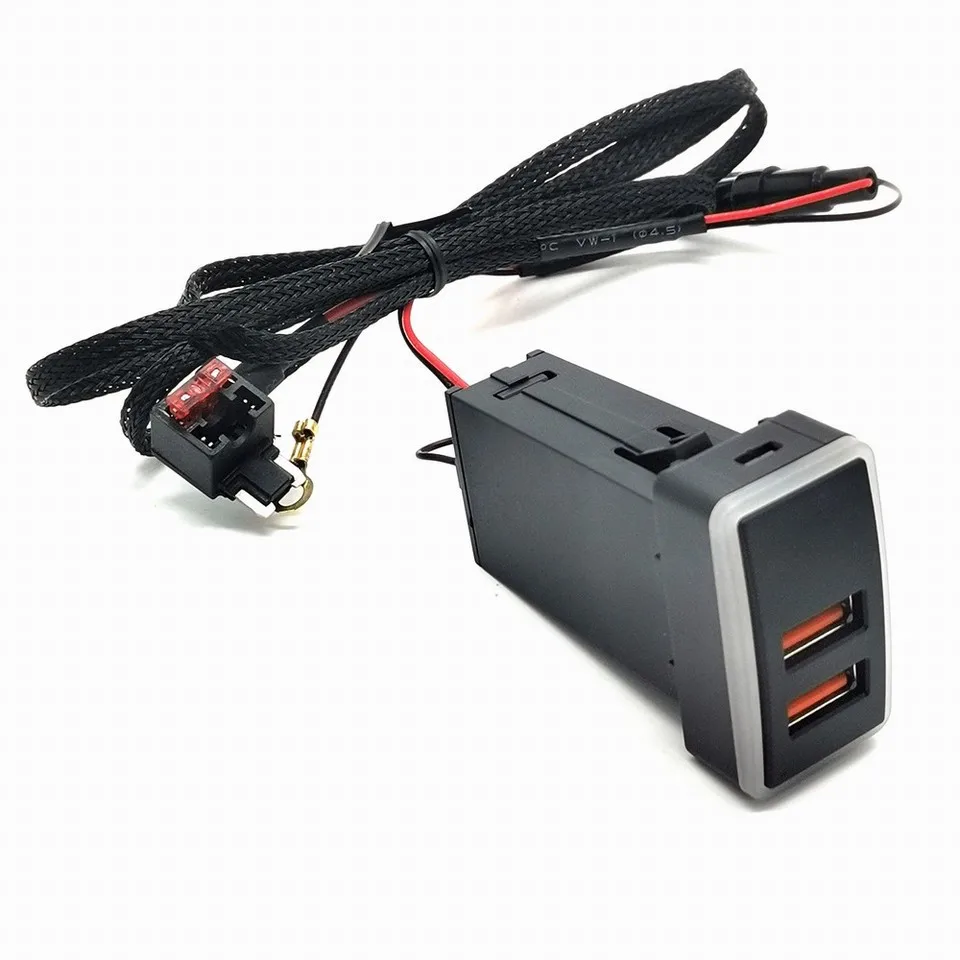 Автомобильное зарядное устройство Chelink 12 В с двумя USB-портами QC3.0 светодиодный