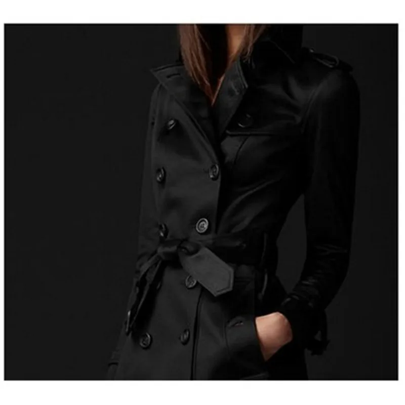 Осеннее пальто в британском стиле женское длинное высокого качества модный