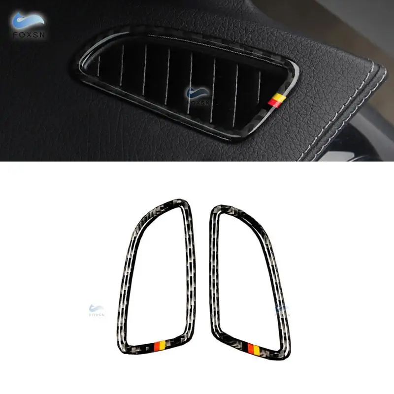 

For Mercedes Benz C Class W205 C180 C200 C300 GLC260 2pcs Carbon Fiber Air Conditioning Air Vent Outlet Cover Decor Trim