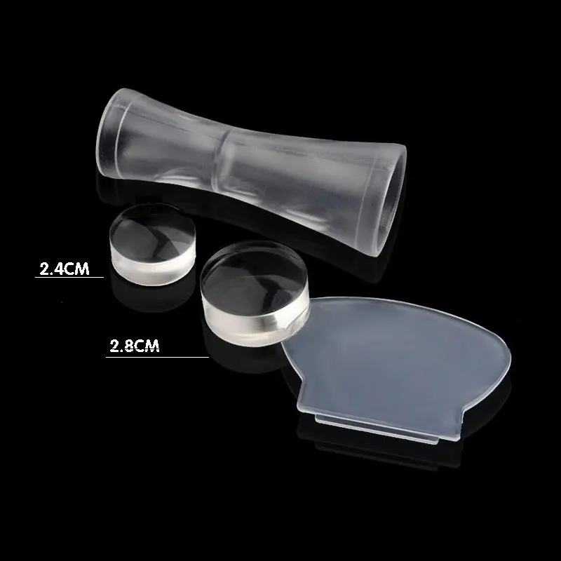 Double Heads Clear Nail Stamper Scraper Set Silicone with Stamping Polish for DIY Stamp Art Tool | Красота и здоровье