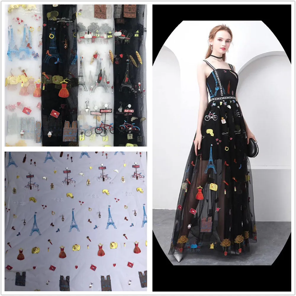 2019 новый стиль французская Сетка кружевная ткань 3D цветок африканская Тюлевая