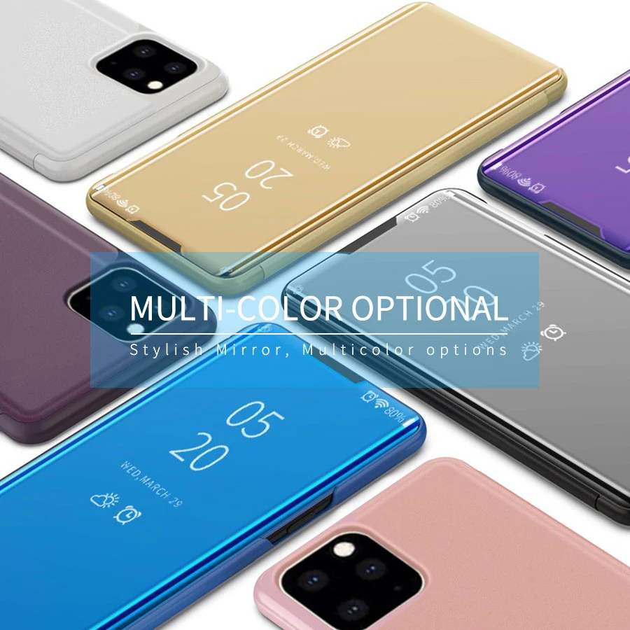 Роскошный прозрачный зеркальный чехол для iphone 11 Pro XR XS MAX X 8 7 6 6s Plus с откидной