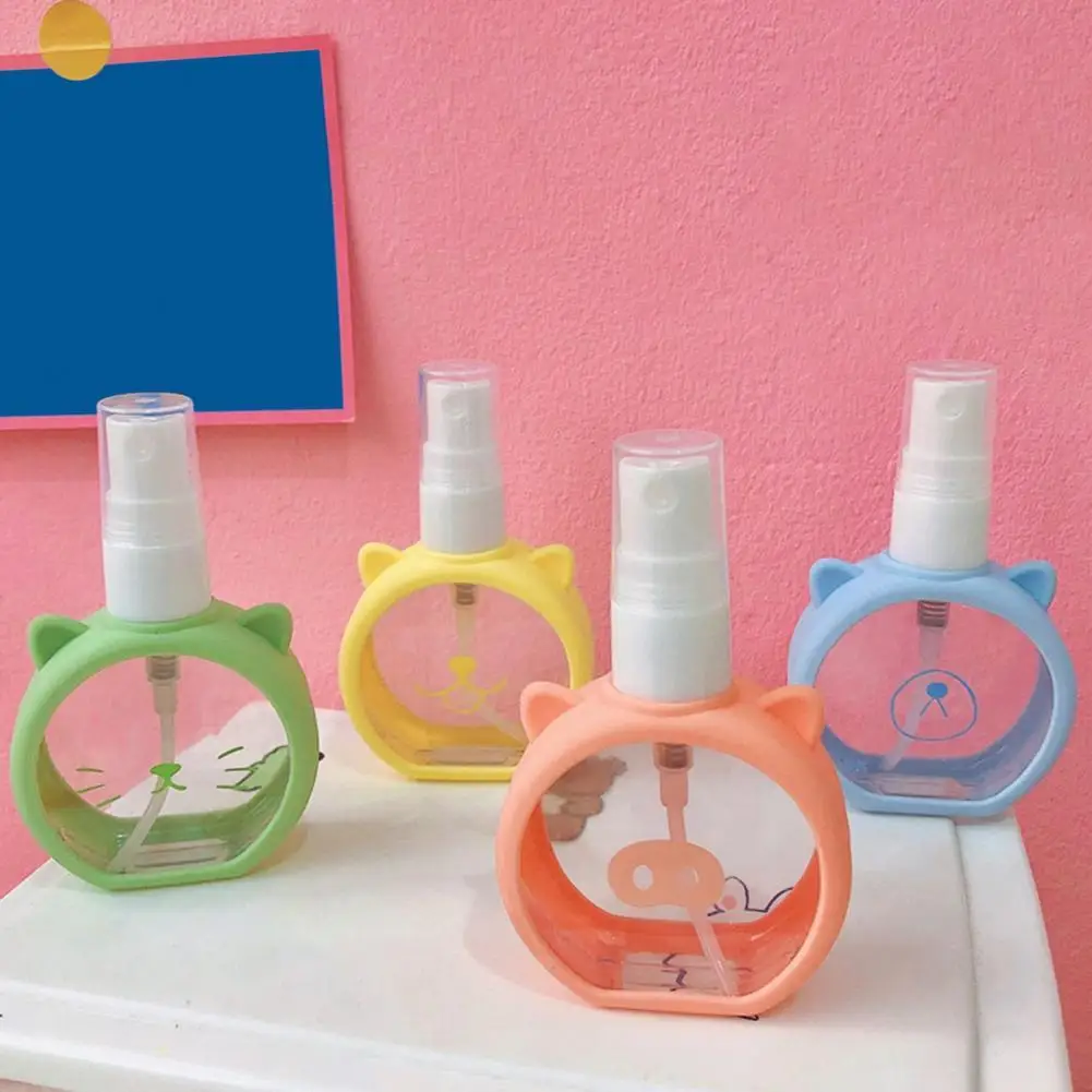 

55ml Cute Cartoons Silicone Spray Bottle Atomizer Bottle Convenient Waterproof Lovely PET Fine Spray Bottle For Outdoor Storage
