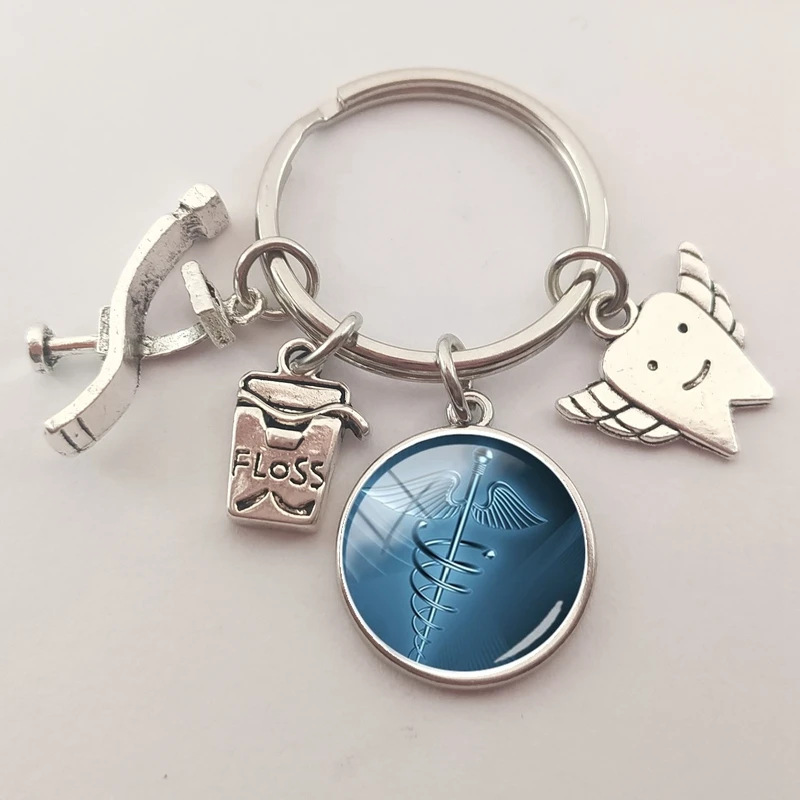 Новый медицинский персонал со змеиным символом брелок для пальцев