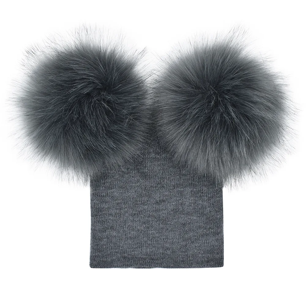 Children Toddler Kids Baby Boys Girls Warm Winter Wool Knit Beanie Fur Pom Bobble Hat Cap 1-3Y | Детская одежда и обувь