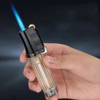 2021 new torch turbo lighter gas lighter windproof butane cigar smoking metal visible gas cigarette lighters gadgets for men