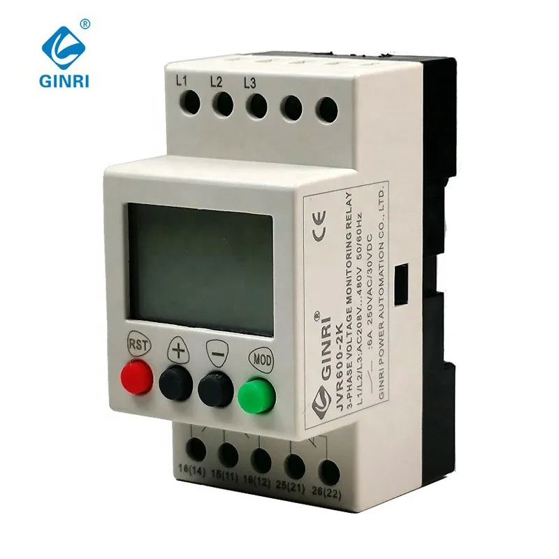 

LCD Three-phase Voltage Monitoring Relay JVR600-2K with Overvoltage Undervoltage phase sequence phase loss voltage unbalance