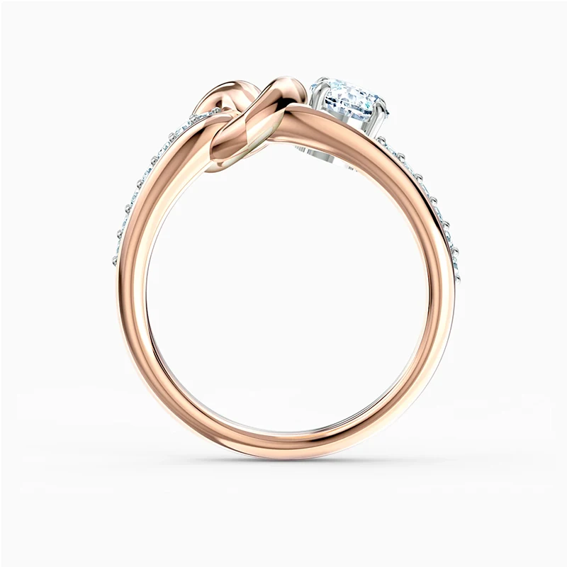 

Fashion Original SWA New Rose Gold Ladies Ring Heart-Shaped Crystal Ring Female Fashion Jewelry High-End Birthday High-End Gift