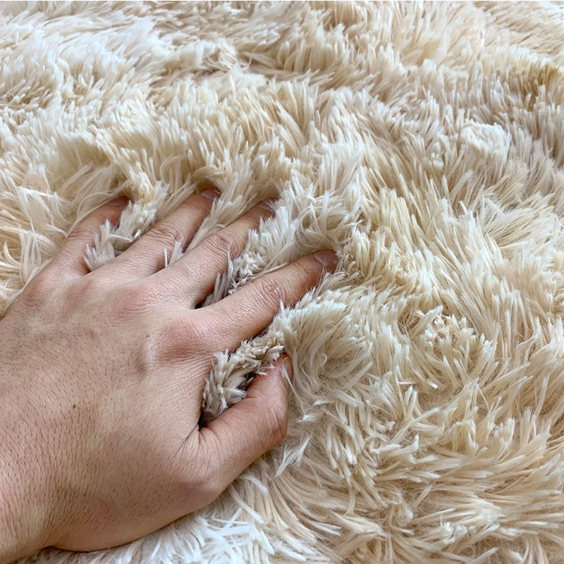 European long hair round living room carpet bay window bedroom bedside mat Gradient color rug personality blanket | Дом и сад
