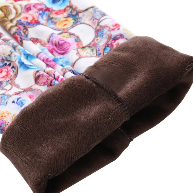 VEENIBEAR плотные теплые брюки для девочек бархатные леггинсы с цветочным принтом