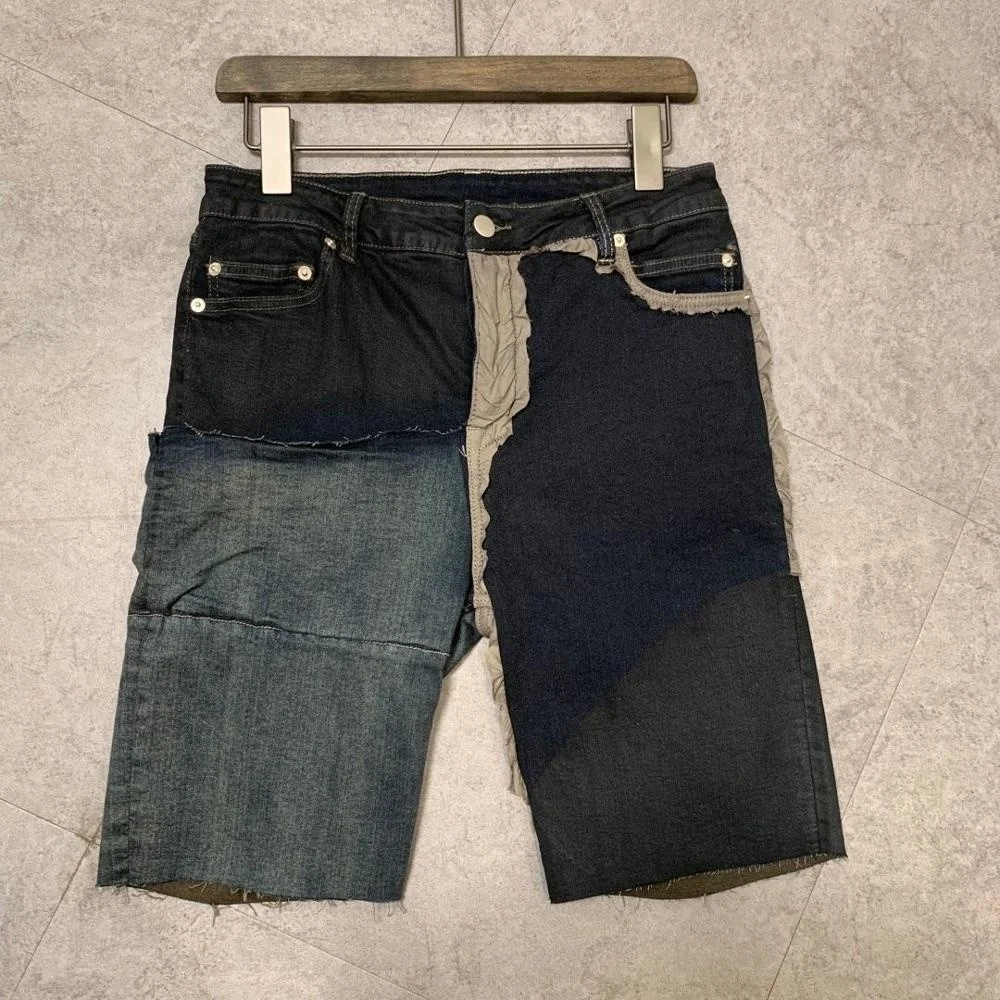 

Джинсовые шорты 19ss Seak для мужчин и женщин, повседневные короткие хлопковые брюки с потертостями в готическом стиле, спортивные штаны, черны...