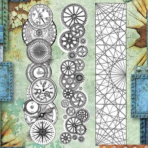 2021 New Retro Steampunk Gear Pattern Clear Stamps For DIY Craft Making Paper Greeting Card Scrapboo in India