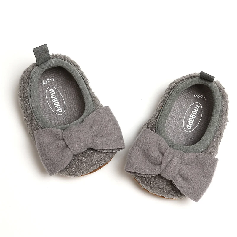 New Winter Plush Boot Warm Kid Baby Girls Snow Boot Bowknot Shoes Soft Cotton Sole Prewalker Crib Children Plush Shoes