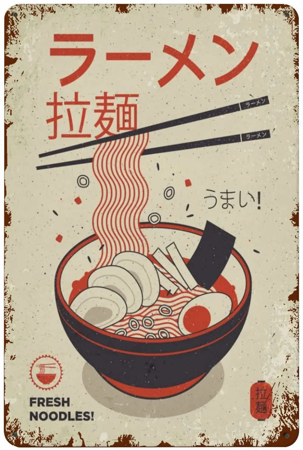 

kegill Ramen Noodles Retro Metal Tin Sign Funny Vintage Wall Decor Man Cave Outdoor Farmhouse Garage Bar Club Kitchen Plaque