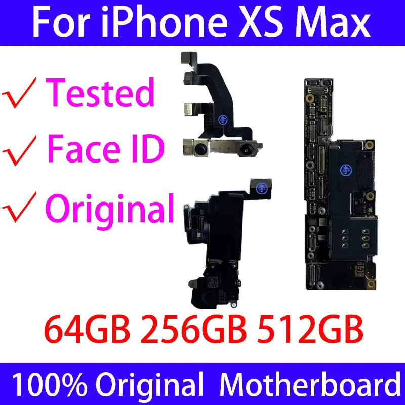 

Original Free iCloud for iPhone Xs Max Motherboard iphonexs max mainboard Face ID iCloud Unlocked Board IOS System 64GB 256GB