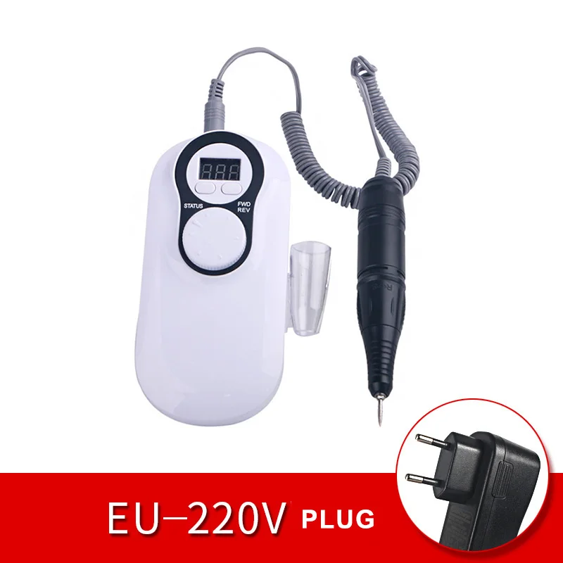 EU PLUG 220V 30000 об/мин Электрический сверлильный станок для маникюра, педикюра, инструменты с аксессуарами, профессиональный шлифовальный набор оборудования для дизайна ногтей - Цвет: EU PLUG 220V