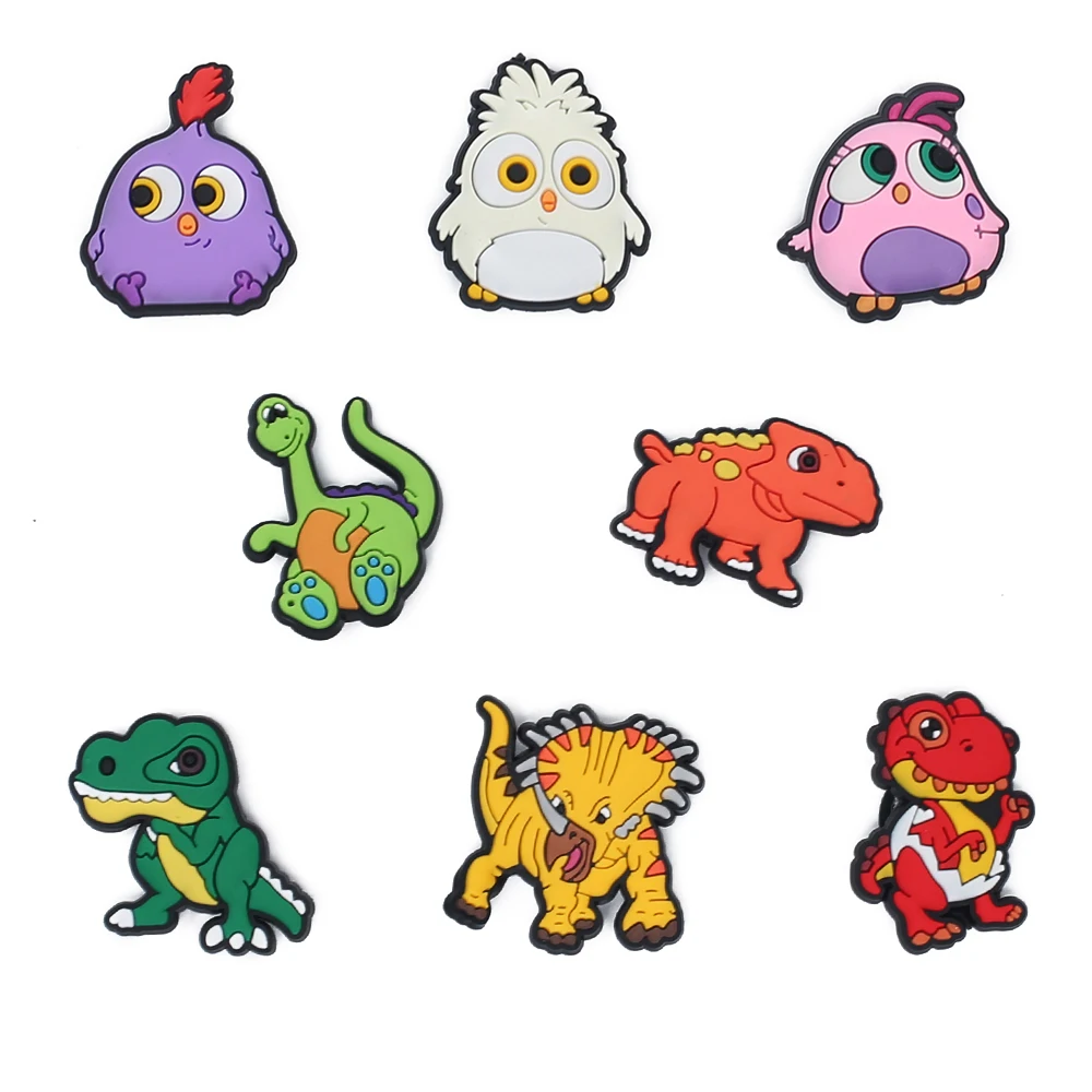 Горячая распродажа 1 шт. шармов для обуви, новинка, декорация для сада в виде милых динозавров для крепления на детскую обувь, подарок для мальчиков на Рождество, кроксы, джибзы.