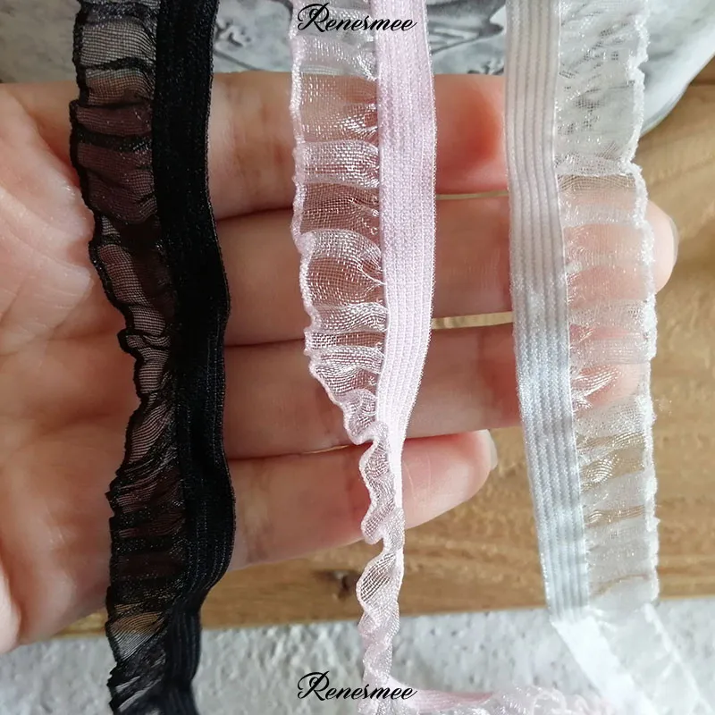 5 м цвета слоновой кости розовый черный эластичный кружевной обрезанный