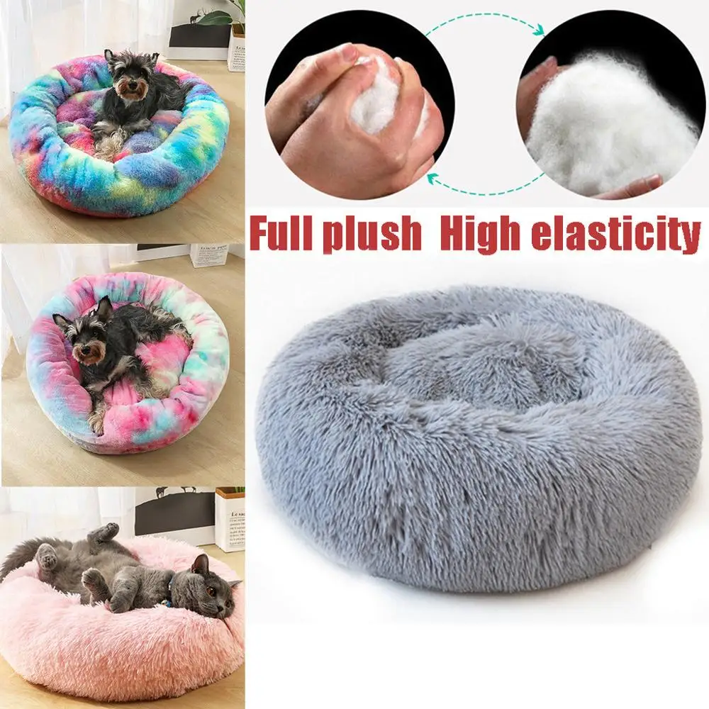 Kennel Dog Pet Mat Warming Round Pillow Plush Kennel Dogs Soft Bed Cat Litter Sleeping Bed House Pet Supplies Cama Cachorro