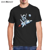 flying spaceship astronaut to the moon t shirt men clothing christmas gifts short sleeve tee astronaut oversized t shirt men top