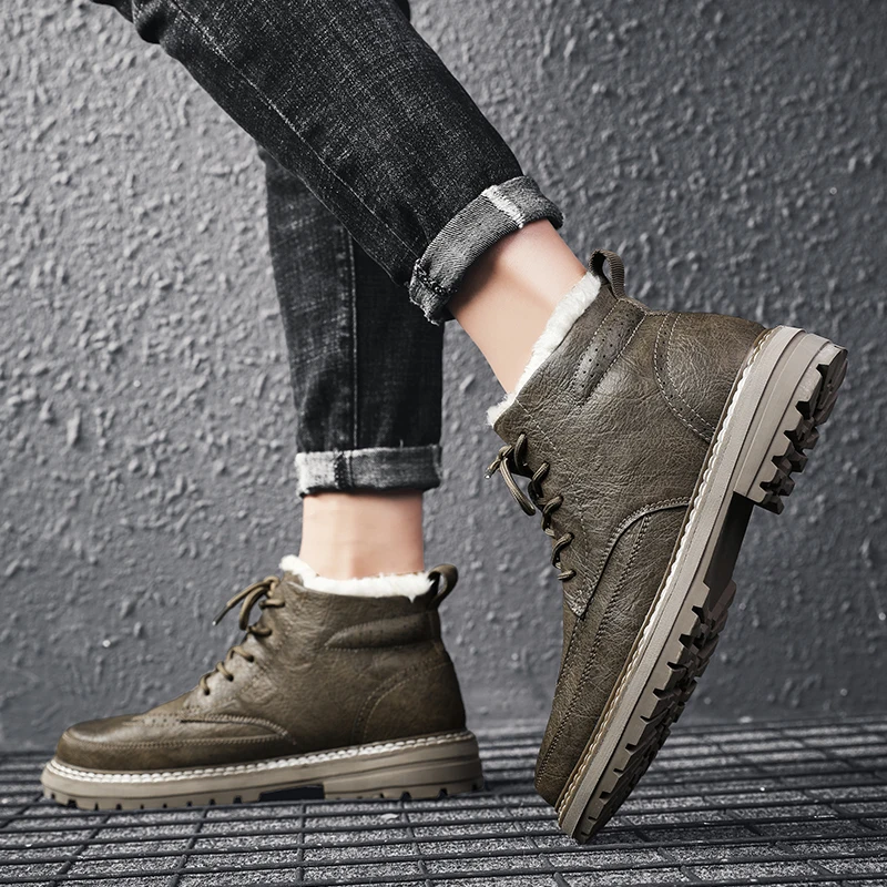 Популярные красивые мужские зимние мотоциклетные ботинки из первого слоя