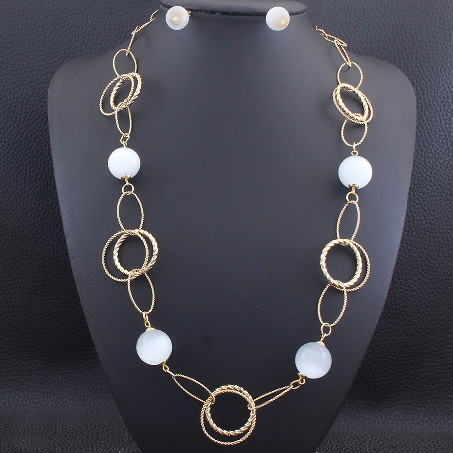 64 см длинные цепи свитер большое сердце ожерелье и серьги-гвоздики Модные