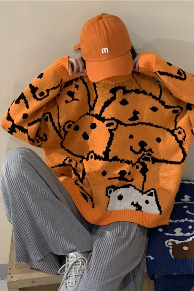 Autumn Women Sweaters 2019 Casual Streetwear Harajuku O-neck Full Sleeve Knitted Jumpers Korean Chic Ins Female Warm Pullovers | Женская