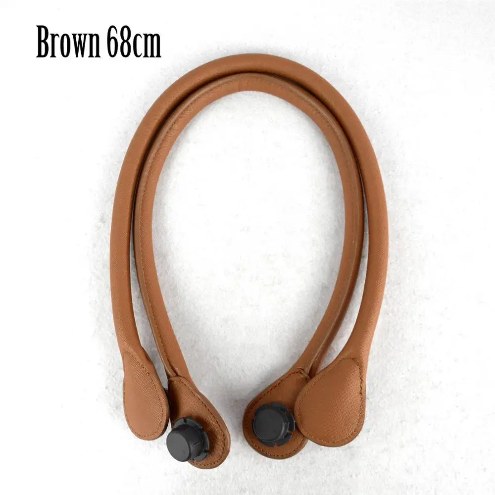 Brown 68cm TANQU короткий длинный круглый Pu искусственная кожа ручка для Obag классический мини O сумка женские сумки на плечо - Цвет: Brown 68cm