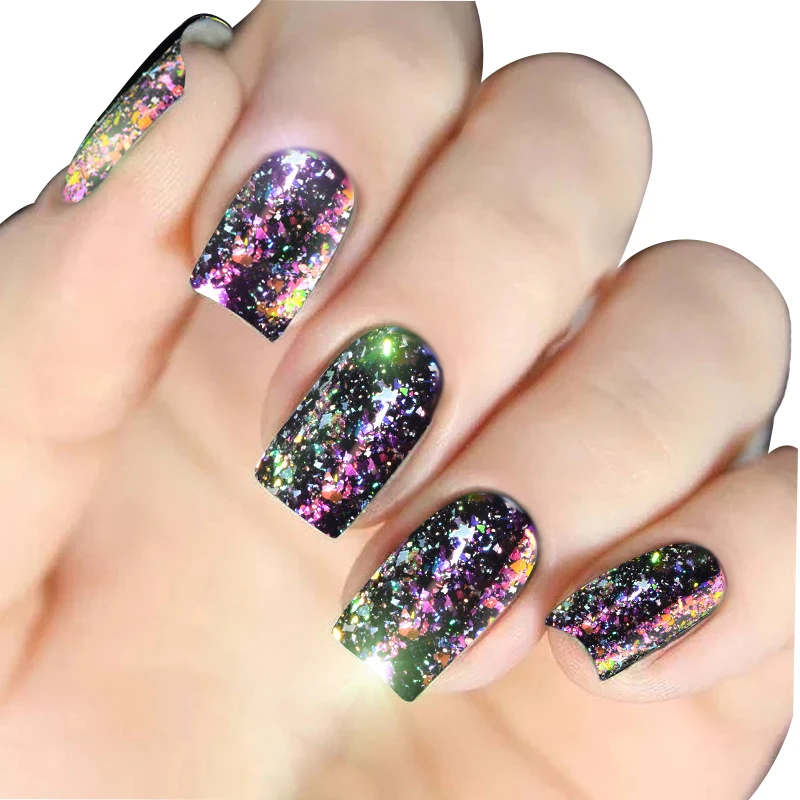 Голографический блеск для ногтей Galaxy 1 коробка лазерный голографический лак