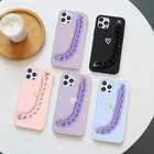 Милый мультяшный чехол с сердечками для Xiaomi Redmi Note 9 8 10 10S Pro 8T 7 5 9C Poco M3 X3 NFC, браслет с цепочкой, мягкий чехол для телефона