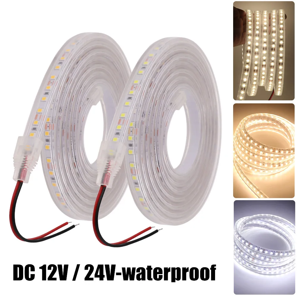 

2835 LED Strip DC 12V 120LEDs/m IP67 Waterproof DC 24V Flexible Tape LED Light Lamp Natural White 4000K /Warm White