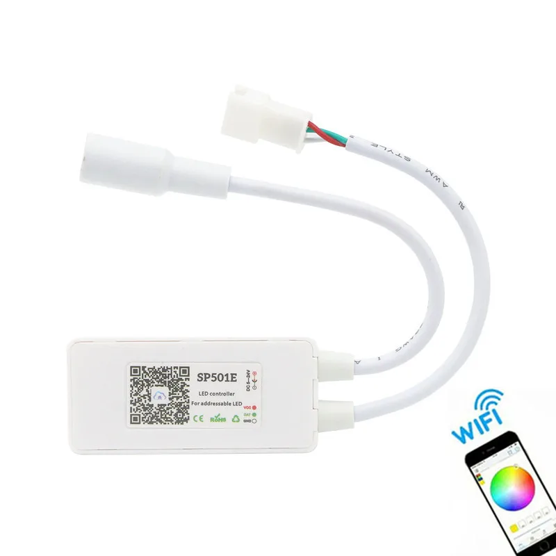 DC5 24V SP501E Адресуемых Светодиодный контроллер WS2811 WS2812B Wi Fi адресуемых Smart RGB/RGBW Pixel