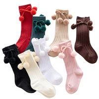 pompom baby socks for children knit newborn socks for girls autumn winter kids socks baby boy accessories new born items 3m 4y
