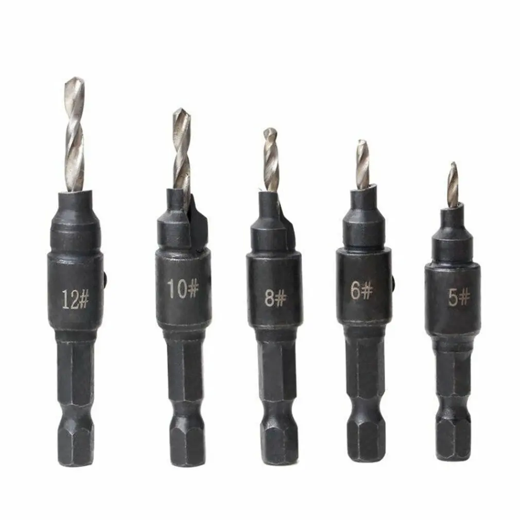 

Twist Drill Portable Countersunk Twist Drill Set 5#-12# Smooth Chip Removal Screw Cap Opener Sharp Tooth Edge