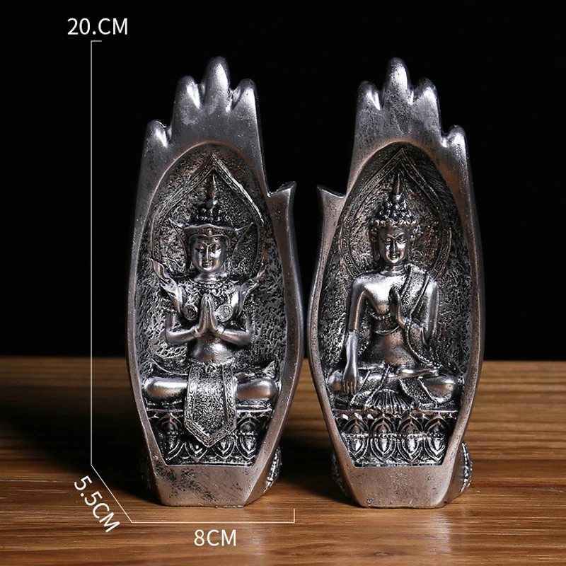 

2Pcs Buddha Statue Hands Sculptures Tathagata Figurine India Yoga Fengshui Home Decoration Accessories House Decoration