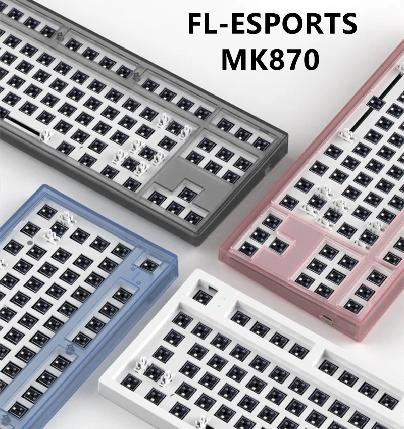 FL-ESPORTS MK870 Customized Mechanical Keyboard Kit RGB Lighting Three-five-pin Shaft Hot-swappable 87/980 Free Shipping