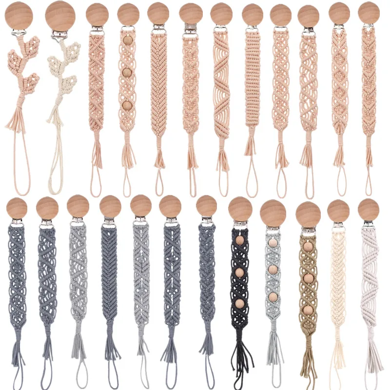 Винтажная Детская Соска-пустышка на цепочке плетеная хлопковая веревка буковая