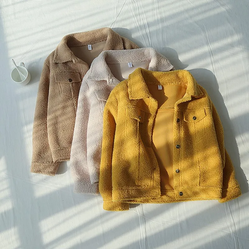 Женские однобортные пальто и куртки MONMOIRA однотонные повседневные из овечьей