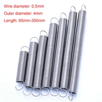 wire dia 0 5mm x outer dia 4mm 304 stainless steel tension extension spring pullback spring with open hook length 65 300mm