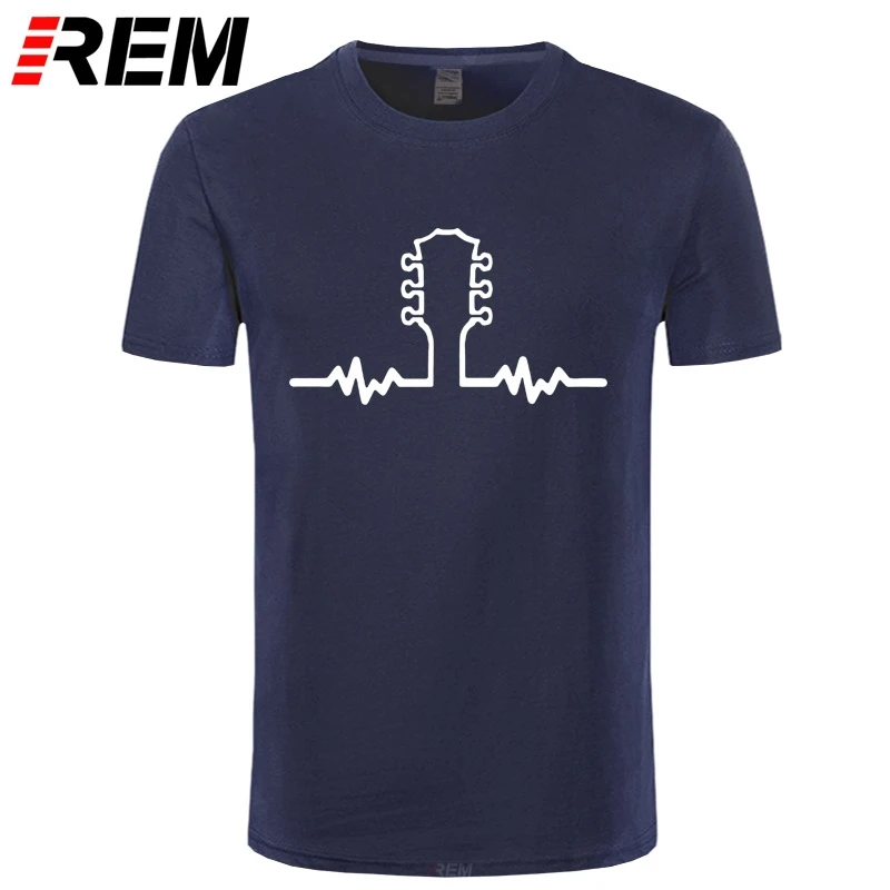 

REM Men's T Shirt Guitar Heartbeat Short Sleeve Clothing O Neck Mens T Shirts For Teen Man Tee Shirts Camisetas