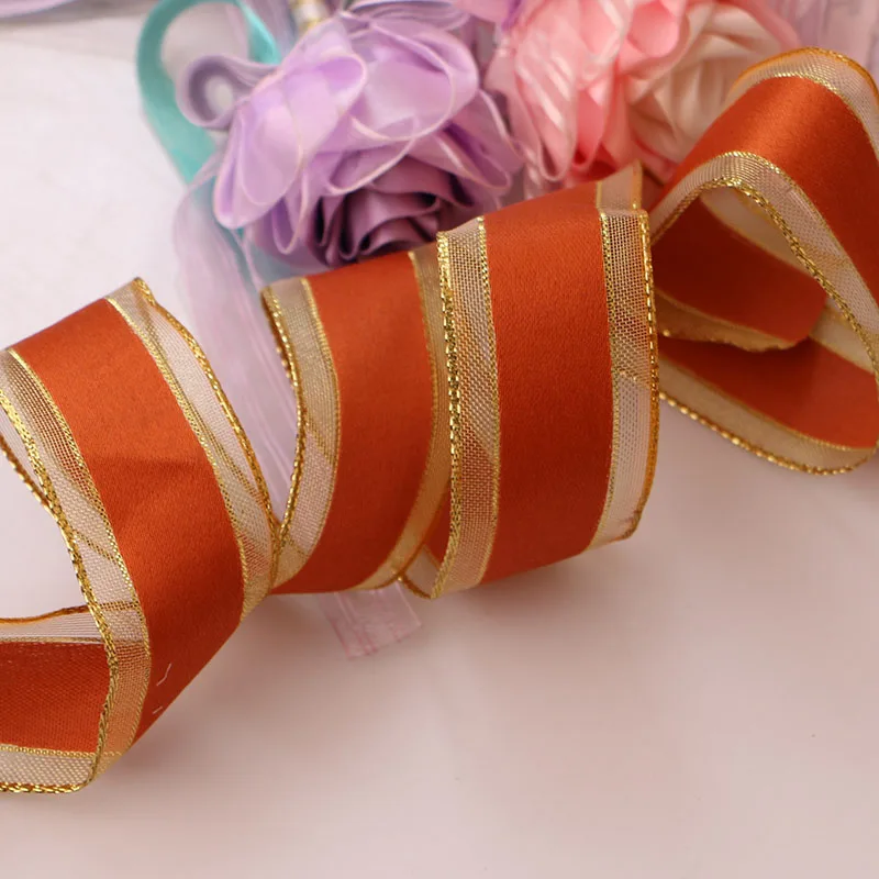 

5yard 4cm Golden Edge Red Iron Belt DIY Gift Packing Tape