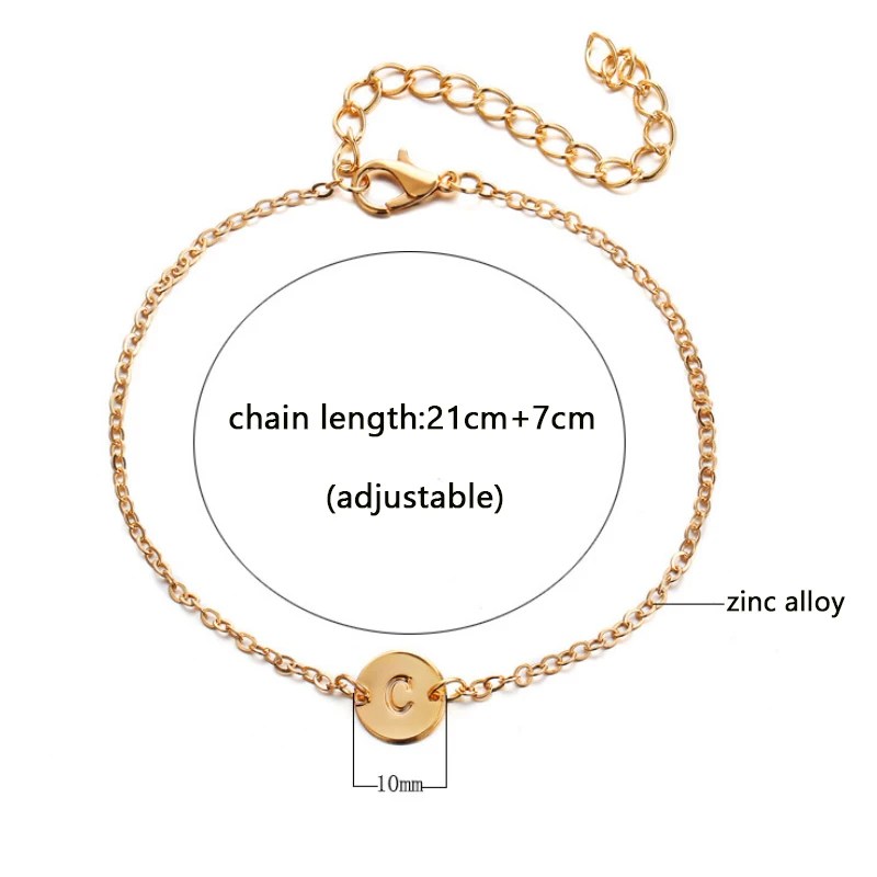 26 браслет с буквами и для женщин простой Регулируемый именем Pulseras Mujer ювелирные