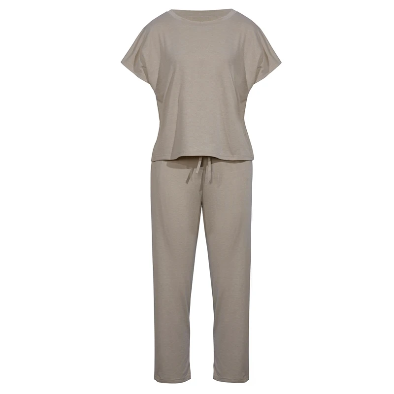 

Summer Clothes For Women 2021 Short Sleeve Tshirt and Capris Two Piece Set Loose Plus Size Loungewear Multi Color Ensemble Femme