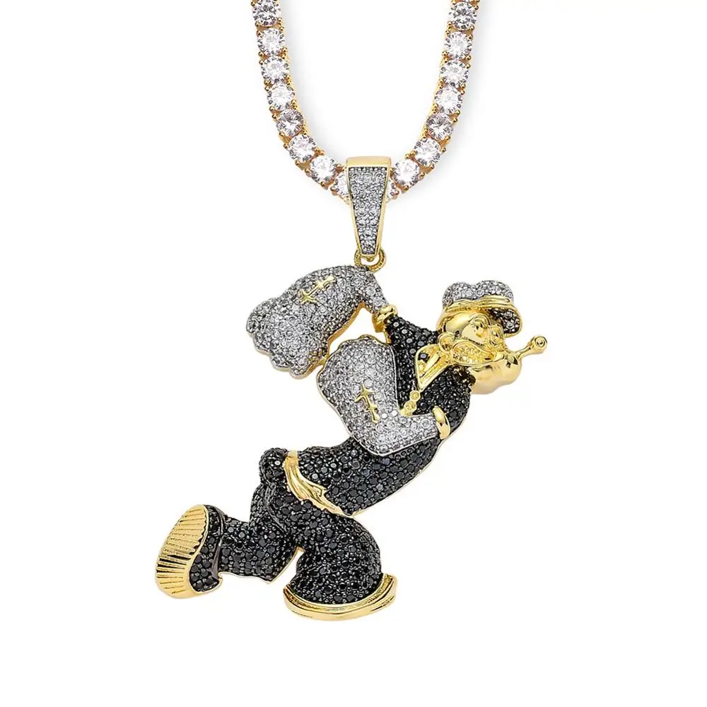 Ожерелье цепочка с подвеской популярный персонаж из мультфильма рэп двухцветное