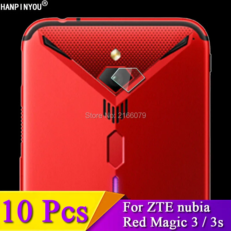 10 Pcs/Lot For ZTE nubia Red Magic 3 / 3s 6.65" Clear Rear Camera Lens Protective Protector Cover Soft Tempered Glass Film Guard