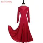 Современная Одежда для танцев Для женщин бальных танцев тренировочная юбка вальс Румба Танго выступление костюм, платье для девочек с юбкой платье